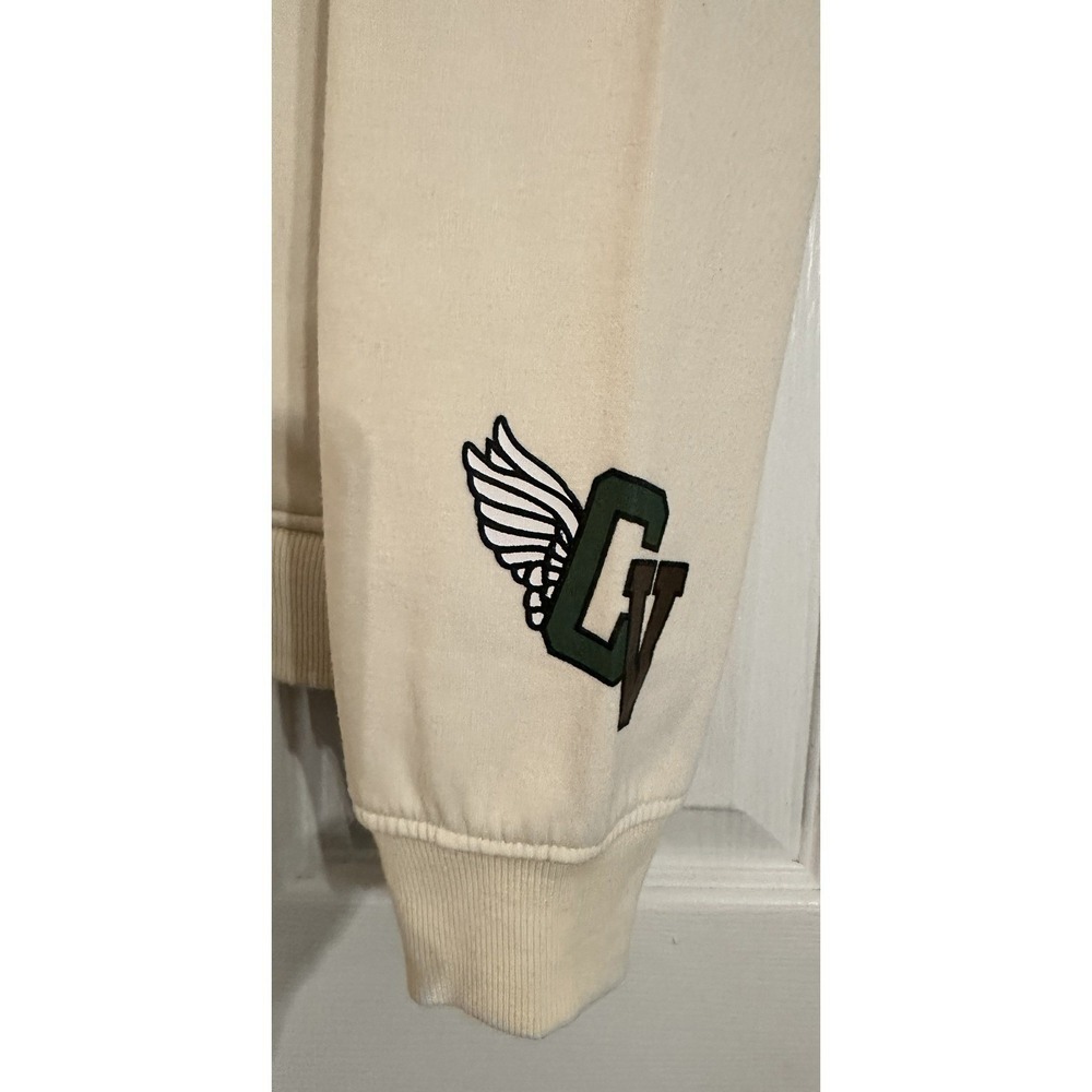 CIVILIZED Bear Graphic Crewneck Sweatshirt Cream Medium Long‎ Sleeve Pockets - Picture 5 of 7